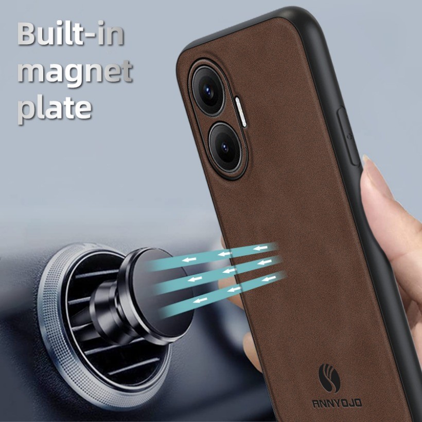 Ốp điện thoại Trơn Mờ Cho Redmi Turbo 4 Pro Ốp điện thoại Tích Hợp Nam Châm Tấm Da PU Cứng Ốp điện thoại Mờ Cho Redmi Turbo 4