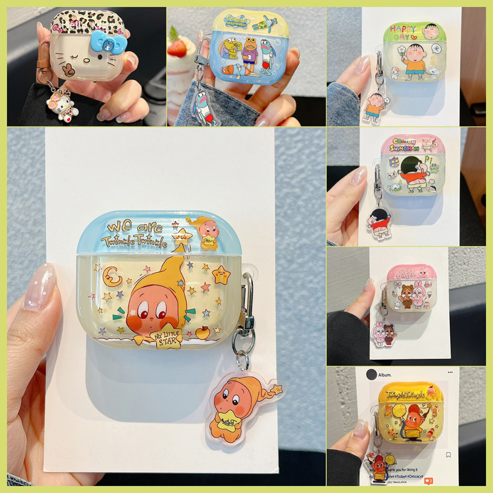 Vỏ AirPods 3D Cat Leopard In Hình Hoạt Hình + Mặt Dây Chuyền Cho AirPods Pro3 4 / 3 / 2 / 1 Vỏ Tai Nghe Pro Pro2