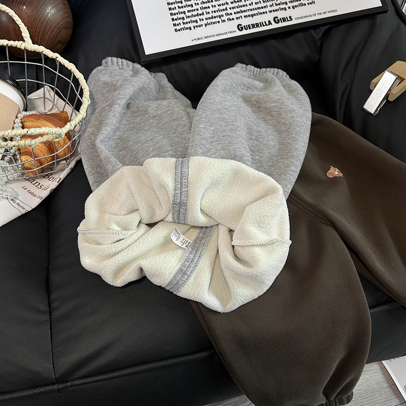 ​​Trẻ Em Lông Cừu-Fleece Sweatpants Thu Đông Bên Ngoài Mặc Dày Sweatpants 80-140 Kích Thước​​ 7WCK