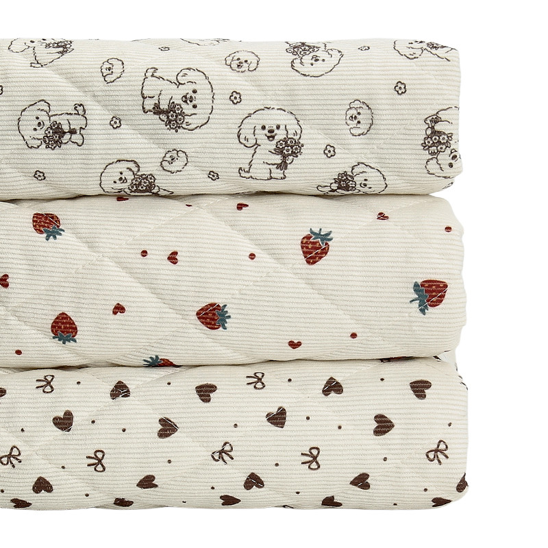 Vải Corduroy 50x150cm Làm Dày Hoa Dâu Tây, Cotton Phù Hợp DIY Quần Áo & Chăn Trẻ Em