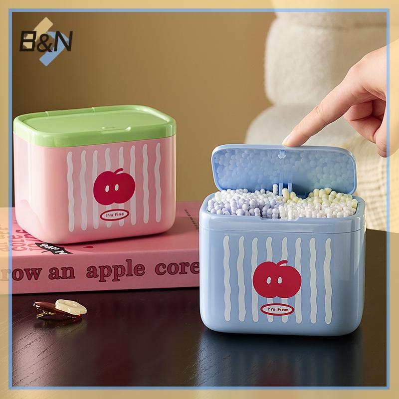 Hộp đựng bông Qtip B & N có nắp, tổ chức lưu trữ phòng tắm, đựng trang điểm