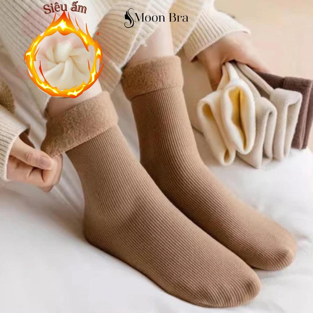 [T1] Combo 3-5-10 Đôi Tất Vớ Lót Lông Lót Nỉ Giữ Nhiệt Cổ Cao Tone Màu Nâu Pastel Siêu Hot