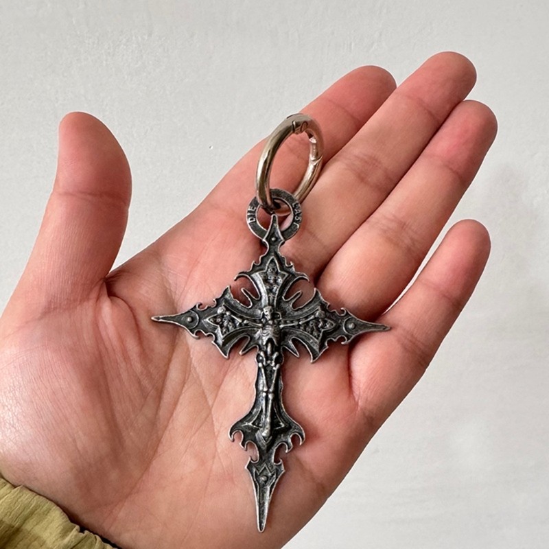 Kelln Retro Đầu Lâu Và Thánh Giá Móc Khóa Gothic Punk Trang Sức Dây Xích Có Thể Điều Chỉnh Cho Nam