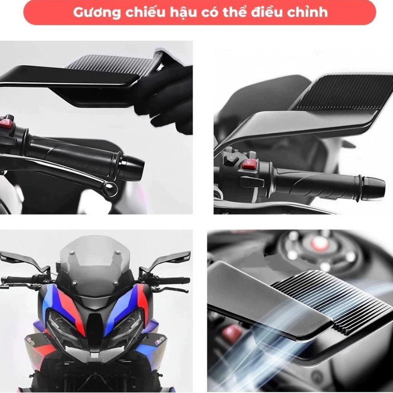 Gương Cánh Én V2, Mặt Kính Trắng Góc Rộng, Siêu Cao Cấp, Góc Nhìn Rộng, Đủ Tiêu Chuẩn Kích Thước, Chắc Chắn Bền Đẹp