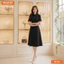 Đầm thiết kế BEMINE cổ đức có đai eo dáng chữ A phù hợp đi chơi-B143