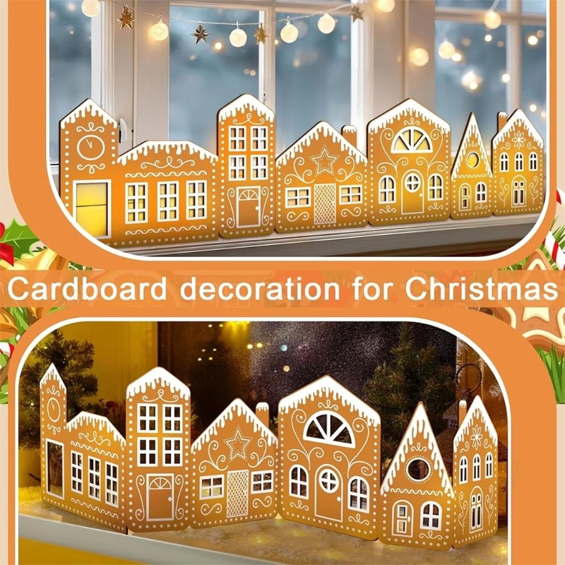 JoJo Handbuilt Nhà bánh Giáng sinh lớn Bìa cứng Trang phục bìa cứng Trang trí làng cho bữa tiệc Giáng sinh