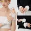 Pealike Giả Pháo Ruffle Tay Cô Gái Xếp Ly Giả Vòng Đeo Cho Nữ Áo Len Cổ Tay Ấm Nữ Sừng Trắng Còng Acce
