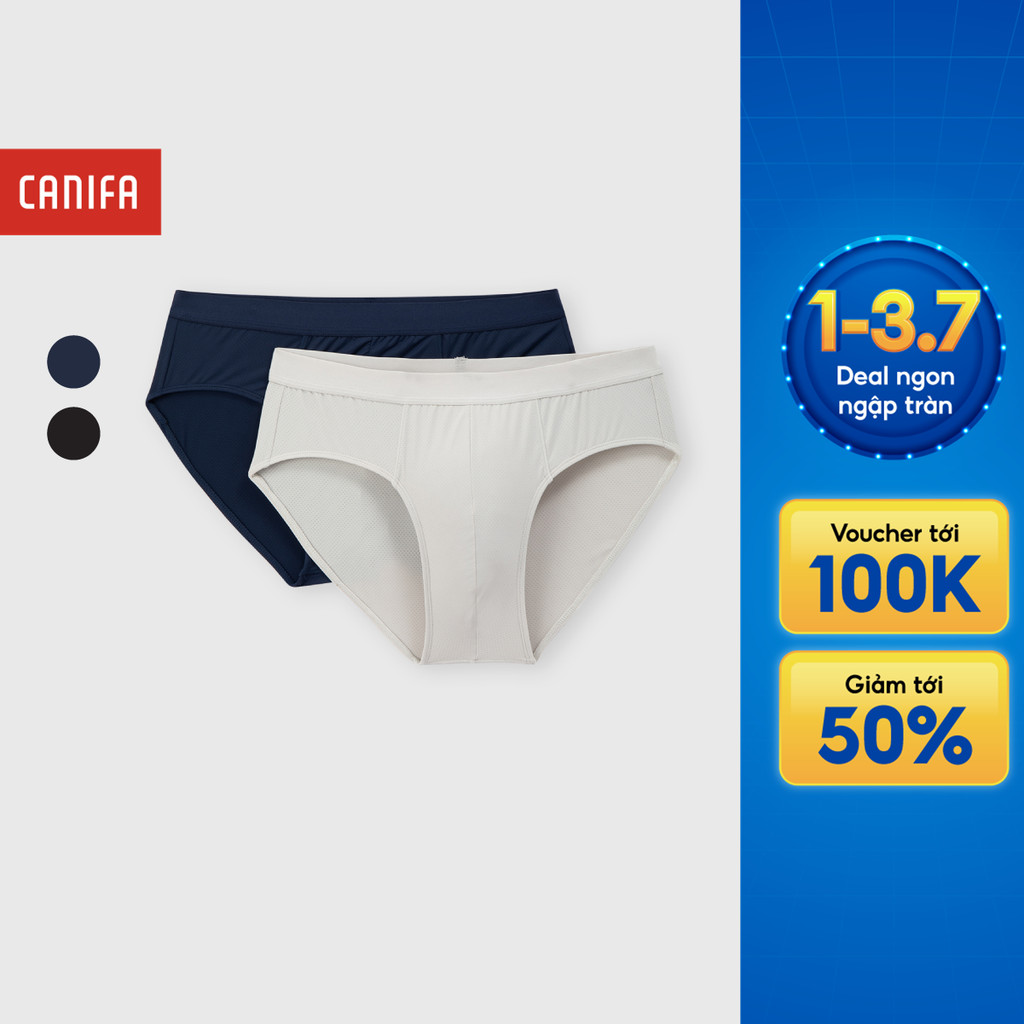 Combo 2 quần sịp nam CANIFA form tam giác nhiều màu 8US25A007