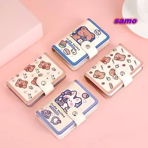 Hộp đựng danh thiếp SAMO, Hộp đựng thẻ chống trộm hình gấu hoạt hình, Túi đựng ví PU di động dành cho sinh viên