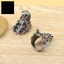 Một thế giới| Punk Nam Cubic Zirconia Kẻ Sọc Khắc Đầu Rồng Nhẫn Trang Sức Dự Tiệc