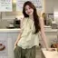 Áo Vest không tay đeo vai chấm bi xù xì dành cho nữ Thiết kế mùa hè Giảm tuổi sang trọng Áo ngoài sang trọng