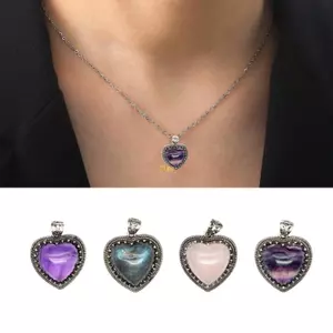 Vòng cổ mặt dây chuyền Labradorite bằng đá tự nhiên flgo di động dành cho những người yêu thích thời trang cổ điển