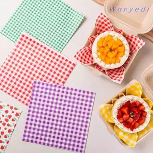 WANYEDI 100 Giấy Gói Thực Phẩm, Giấy Nướng Bánh Chống Mỡ Dùng Một Lần Nhiều Màu, Tấm Cắt Trước Đa Năng Chống Dính Giấy Placemat Sân Sau BBQ