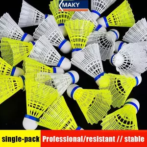 MAKY 1 Bóng Cầu Lông Nhựa Bóng Cầu Lông Bền Vàng Trắng Học Sinh Nylon Bóng Cầu Lông Bền VN