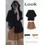 Mùa hè 2026 Plus Size Fat mm Bộ đồ hai mảnh đơn giản Áo ngắn phù hợp với eo cao Sling Đầm dáng ôm hơn