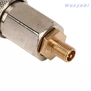 WANYEDI Bộ chuyển đổi bơm hơi lốp 5 CÁI, Bộ chuyển đổi máy nén khí bằng thép Knurl, Thép lục giác chuyên nghiệp Sợi bên ngoài bằng đồng thau đa năng 3 trong 1 Đầu nối nhanh Cửa hàng tự động