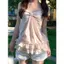 Phong cách Nhật Bản Cổ Sọc Pure Desire Girl Sling Mùa hè Ngọt Ngào Dịch vụ tại nhà Nơ Cô gái mềm mại Áo Vest cay ngọt ngào