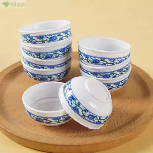 YOLOGO 5 / 10 Bát Retro, Bát thu nhỏ nhà búp bê 3 kiểu bằng nhựa, Phụ kiện nhà búp bê màu xanh và trắng chất lượng cao Trang trí nhà búp bê 1: 12
