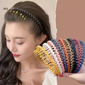 JULYHOT Thời Trang Nữ Màu Mờ Chống Trơn Trượt Tóc Mũ Đội Đầu Bé Gái Tóc Vòng Tóc Nữ Phụ Kiện Tóc Mũ Massivedeals