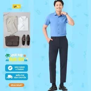 Quần âu nam Yody, quần tây cạp chun vải Viscose thoáng khí, mềm mịn, tôn dáng QAM7027 MCTR25A085