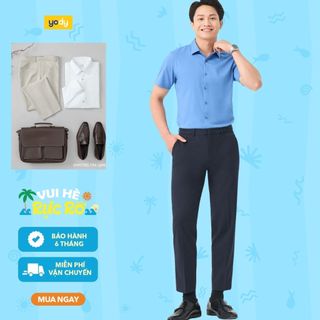 Quần âu nam Yody, quần tây cạp chun vải Viscose thoáng khí, mềm mịn, tôn dáng QAM7027 MCTR25A085