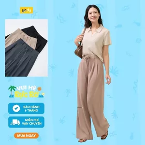 Quần Dài YODY Dáng Suông Dây Rút Eo Súp Kép, co giãn nhẹ,ít nhăn, dễ phối đồ WCTR25S018