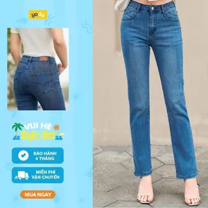 Quần jean nữ denim 4 mùa ống đứng YODY Co Giãn 4 Chiều QJN5078