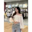 Áo trễ vai tay phồng form bí croptop chất xuyên thấu nhẹ FORM CHUẨN CAO CẤP - - Hieuvy Botique