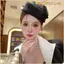 Mũ nơ Monostyle len cashmere với veil, phong cách Anh quốc, phù hợp cho các dịp trang trọng