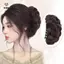 Bột chiên tổng hợp thanh lịch xoắn bóng tóc Bun Claw Clip Flower Bud Head Fluffy Dished Hair Ba Head Wig Bag [Mina]