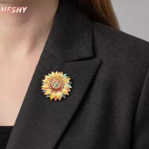 HFSHY 1 Cái Cao Cấp Hoa Hướng Dương Men Trâm Pin Thiết Kế Tranh Nổi Tiếng Unisex Ve Áo Pin Cho Trang Phục Hàng Ngày Bapa Trang Trí Quà Tặng VN