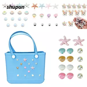 SHUPUN 12/14/15 bộ charm trang trí túi xách, phụ kiện DIY sao biển vỏ sò cho túi Bogg/túi đi biển/túi tote, trang trí giày