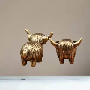 HFTOY Đồng thau Retro Cao Nguyên Trang Sức Gia súc Kim Loại Đồng Cổ Cung Hoàng Đạo Động Vật Thu Nhỏ Các Bức Tượng Nhỏ Trang Trí Nhà ~