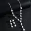 Bigapple 1 Bộ Giả Ngọc Trai Kim Cương Giả Sóng Choker & Bông Tai Bông Tai Bộ Đám Cưới RDG