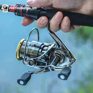 GE Spinning Reel 8kg Kéo tối đa 5.2: 1 Tỷ lệ bánh răng Cuộn dây kim loại Máy câu cá xoay đôi Cánh tay cá chép cho nước ngọt Nước mặn VN