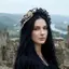 DONOVANQQ Đầu Lâu Tóc Hoop, Vành Rộng Lông Tơ Lưới Gothic Băng Đô, Ma Mũ Ruffle Ren 3D Skeleton Phong Cách Tối Cosplay Mũ Đội Đầu Goth Girls