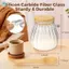 Bình Thủy Tinh Đường Hộp Đựng Có Nắp Tre Và Thìa Cho Cà Phê Thanh Phụ Kiện Nhà Bếp 600ml