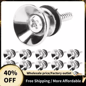 Guitar Chrome Metal End Pin Strap Nút Khóa Đệm Vít (16 Cái)