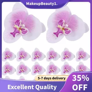 Rất nhiều 20 Chiếc 9cm Bướm Hoa Lan Nhân Tạo Đầu Hoa Trang Trí Cho Đám Cưới Barrette Phụ Kiện