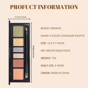 {WELV}Full Coverage Concealer 6 Shades for Dark Skin Water Resistant Long Lasting Face