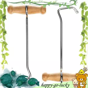 2 gói Móc khởi động có tay cầm bằng gỗ Dụng cụ chải lông ngựa Móc khởi động cho giày cao bồi