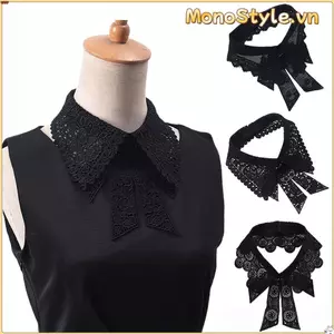 MONOSTYLE Cổ Giả, Ren Hoa Đen Trắng Cổ Giả, Đầm Cưới Có Thể Tháo Rời Phụ Kiện Nữ Bé Gái