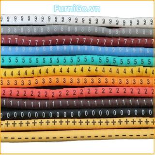 FURNIGO Dây Cách Nhiệt Tay Áo, Nhiều Màu PVC Số Ống Nhận Dạng Dây, Đánh Dấu 0-9 Số 1.5 Vuông Millimeter Cáp Đánh Dấu Tay Dây Cáp
