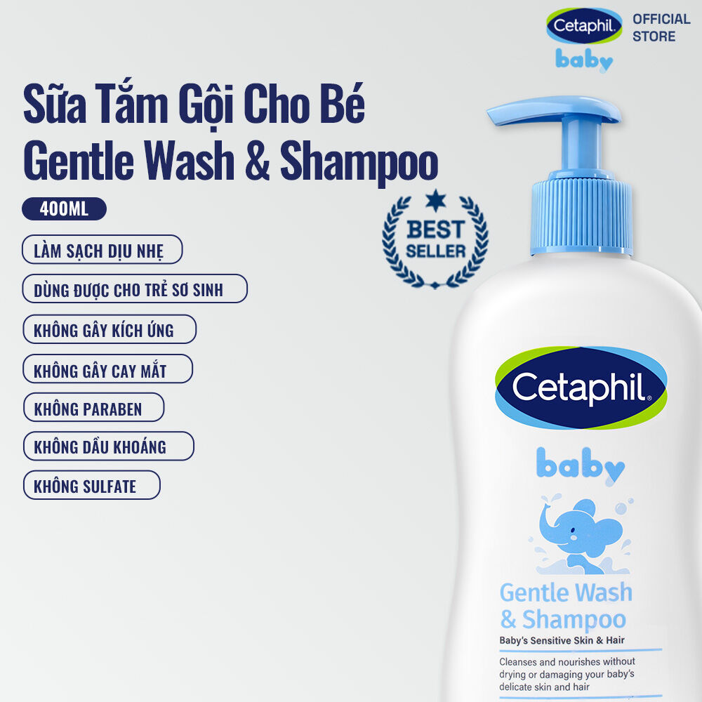 Sữa tắm gội dịu lành cho bé CETAPHIL BABY GENTLE WASH & SHAMPOO 400ML
