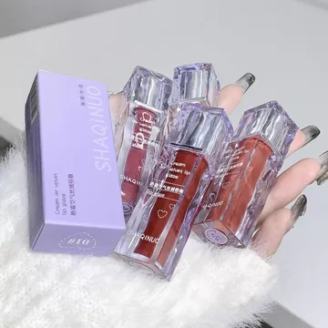 Kem sữa SHAQINUO, Air Velvet, Soft Mist Lip Mud, Bề mặt sương mờ, Son bóng nhung, Son bóng trắng, Son môi giá cả phải chăng