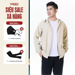 Áo gió nam mùa thu 1 lớp - Áo khoác gió 1 lớp mũ liền DGCs - WAJKBD106M