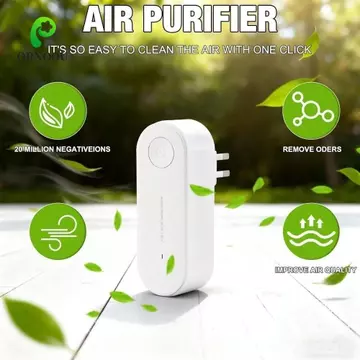 Máy lọc không khí ORNOOU, Máy tạo Ion âm siêu âm Mini, Máy tạo Ion di động đa chức năng Loại bỏ mùi cắm phòng ngủ