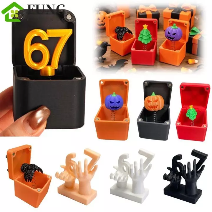 FUNG Halloween Hộp quà gây phiền nhiễu, Hộp quà tặng Prank thú vị sáng tạo mới lạ, Nhện in 3D độc đáo Cây thông Noel bật lên Đồ chơi bất ngờ Giáng sinh
