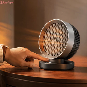 Quạt sưởi điện DALTON, Máy sưởi không gian bảo vệ quá nhiệt có thể điều chỉnh, Chế độ quạt di động Nhiều cài đặt nhiệt Máy sưởi để bàn 500W Sử dụng phòng ngủ