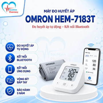 (Dòng mới 2026) Máy Đo Huyết Áp Bluetooth OMRON HEM-7183T1-AP EZ BT - Không kèm Adapter